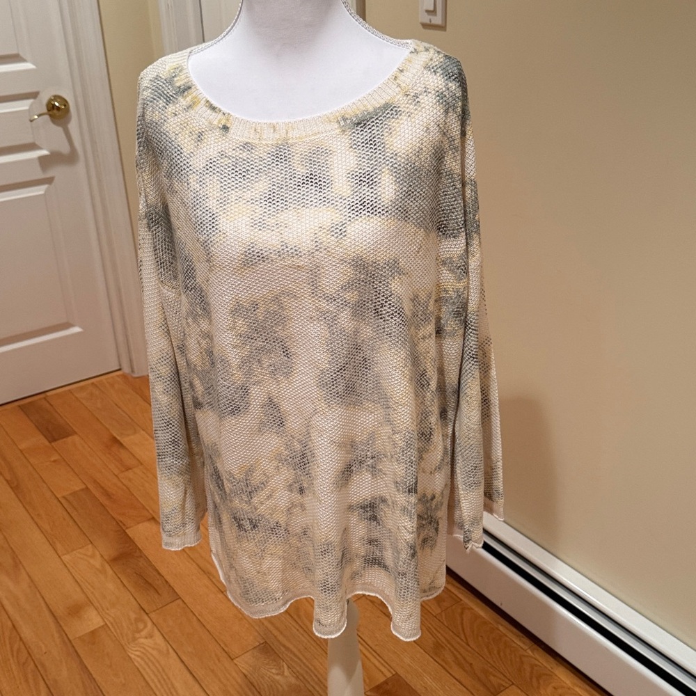 Skye’s the Limit Elegant Tie-Dye Long Sleeve light sweater,wide design sleeves